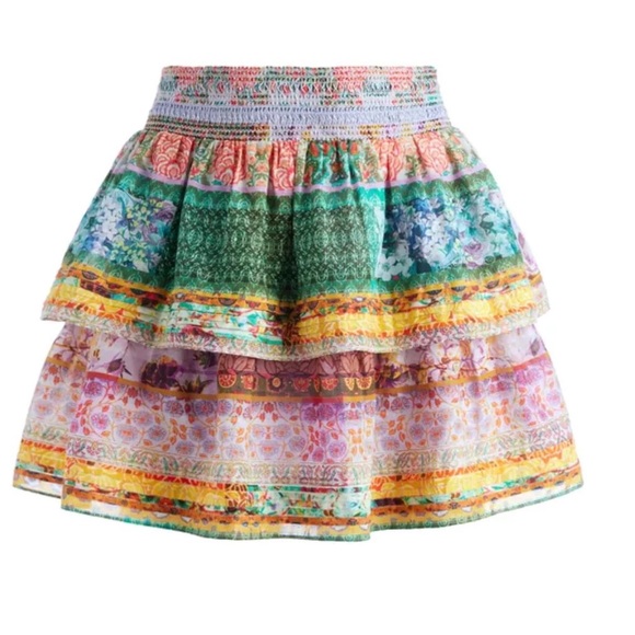 Alice + Olivia Jojo Tiered Ruffle Miniskirt in Vintage Summer Lavender - Picture 8 of 13